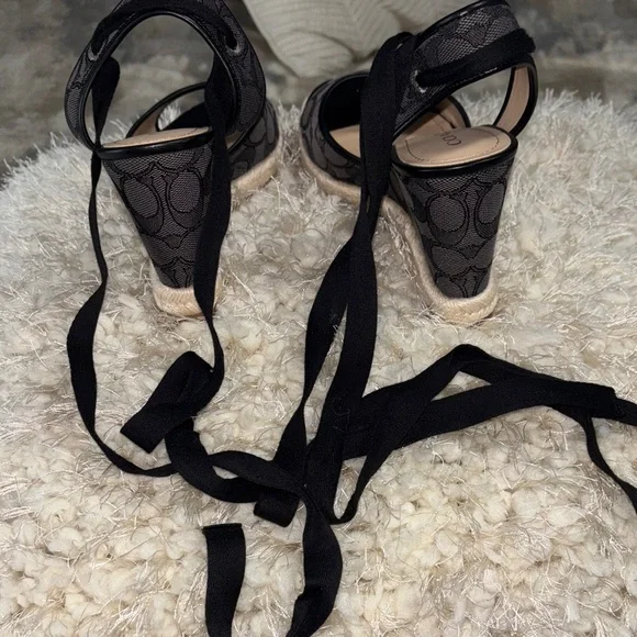 Coach Black Espadrille Sandals - Picture 4 of 7